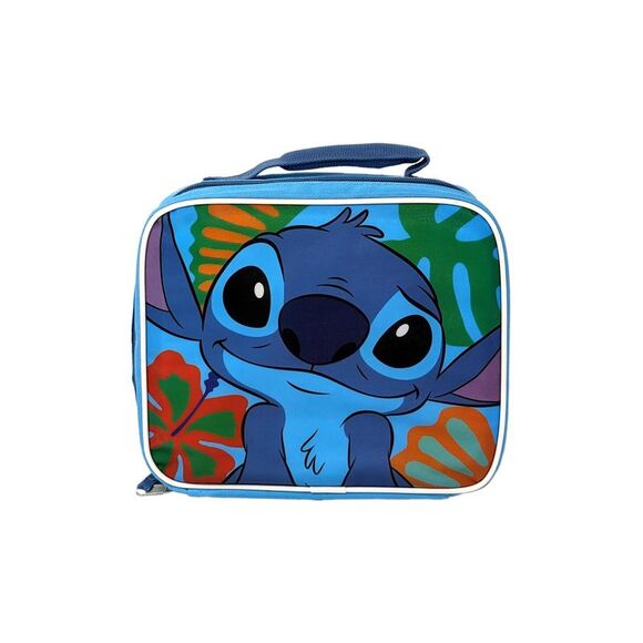 New Disney Lilo and Stitch Lunch Bag Insulated Blue Floral - Picture 1 of 5